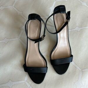 J. Crew Black Stilleto strappy Italian Made heels size 7.5